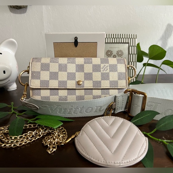 Louis Vuitton Handbags - Louis Vuitton Damier Azur Sara Long Wallet & Jacquard strap with coin purse